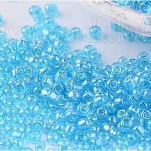 50 Grams Glass Seed Beads Sky Blue
